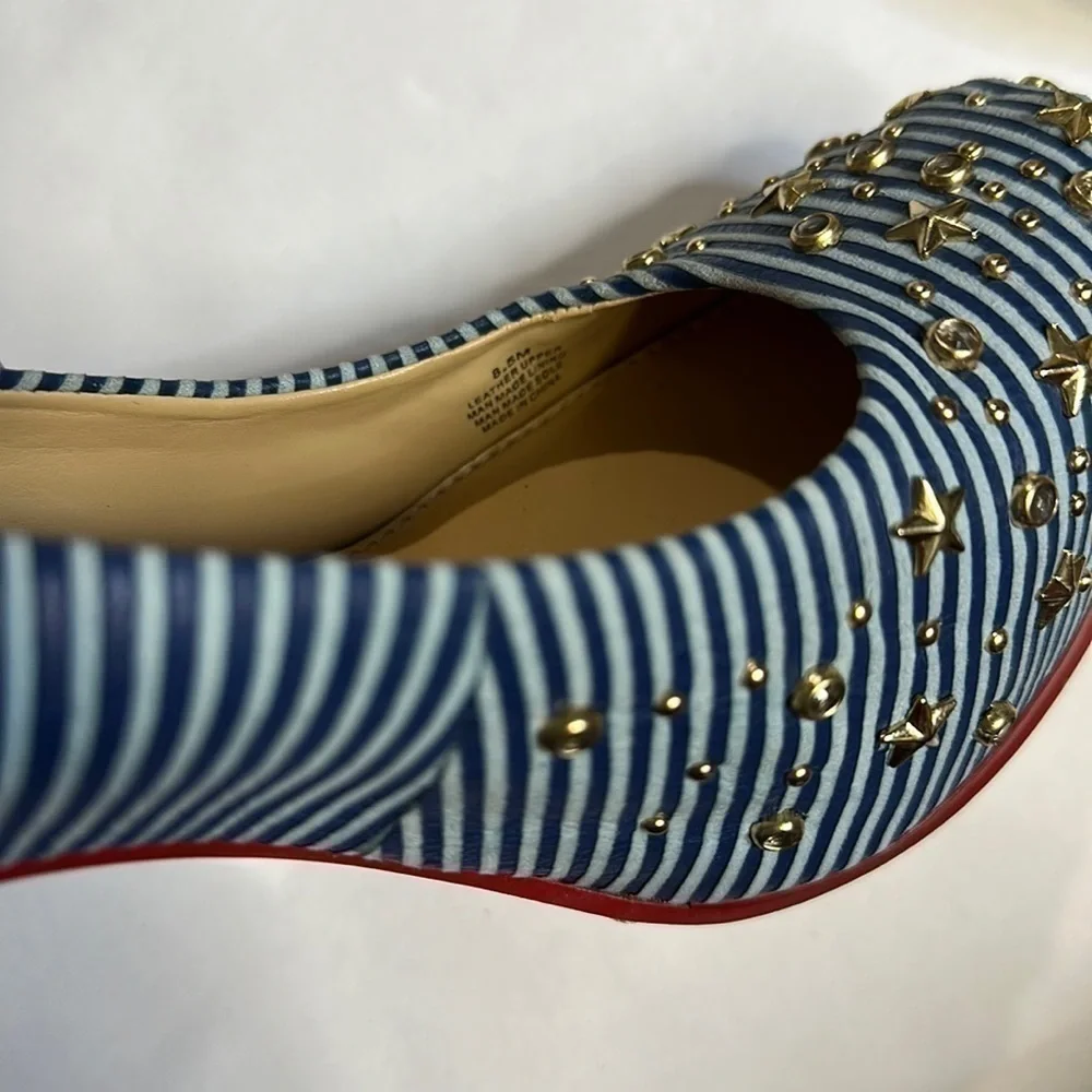 Gianni Bini Platform Heel Stars Stripes Blue White Size 8.5